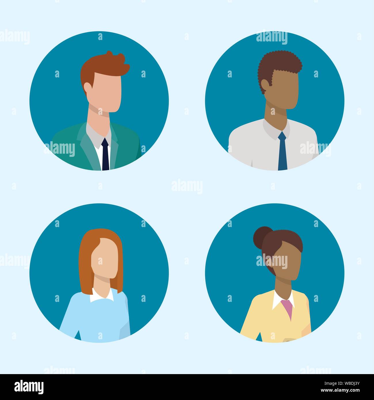 business people characters round icons Stock Vector Image & Art - Alamy