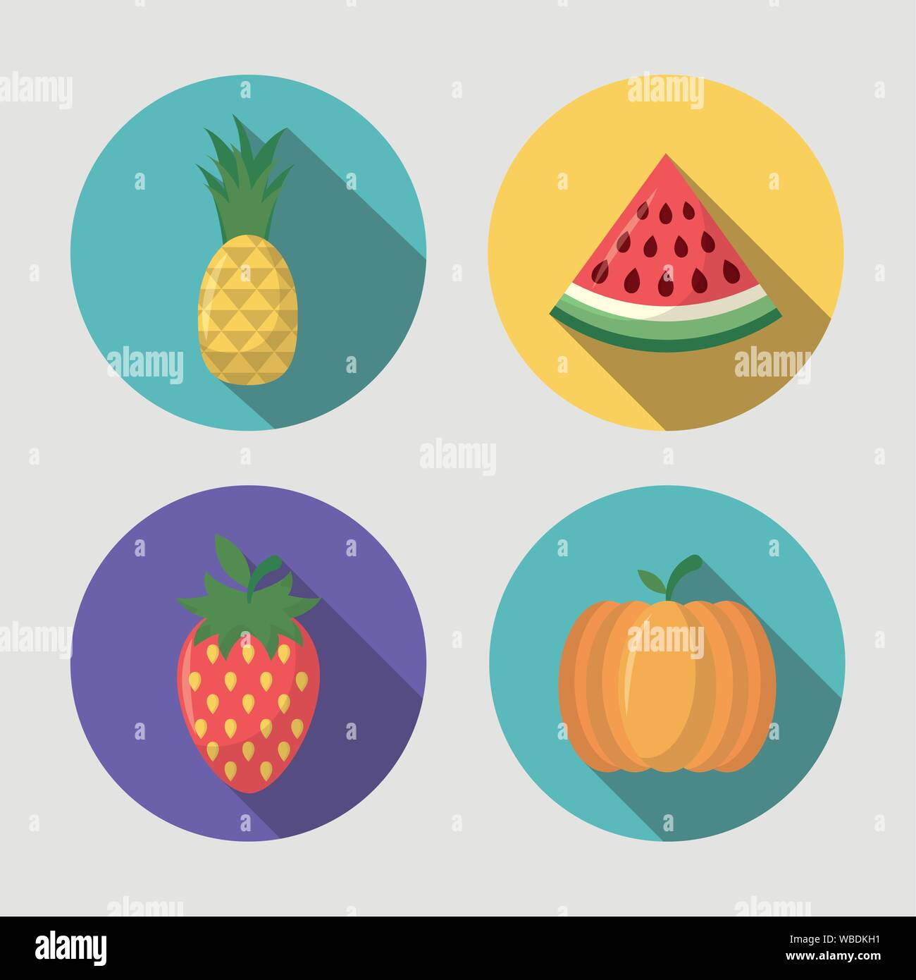 fruits cooking icons flat image design Stock Vector Image & Art - Alamy