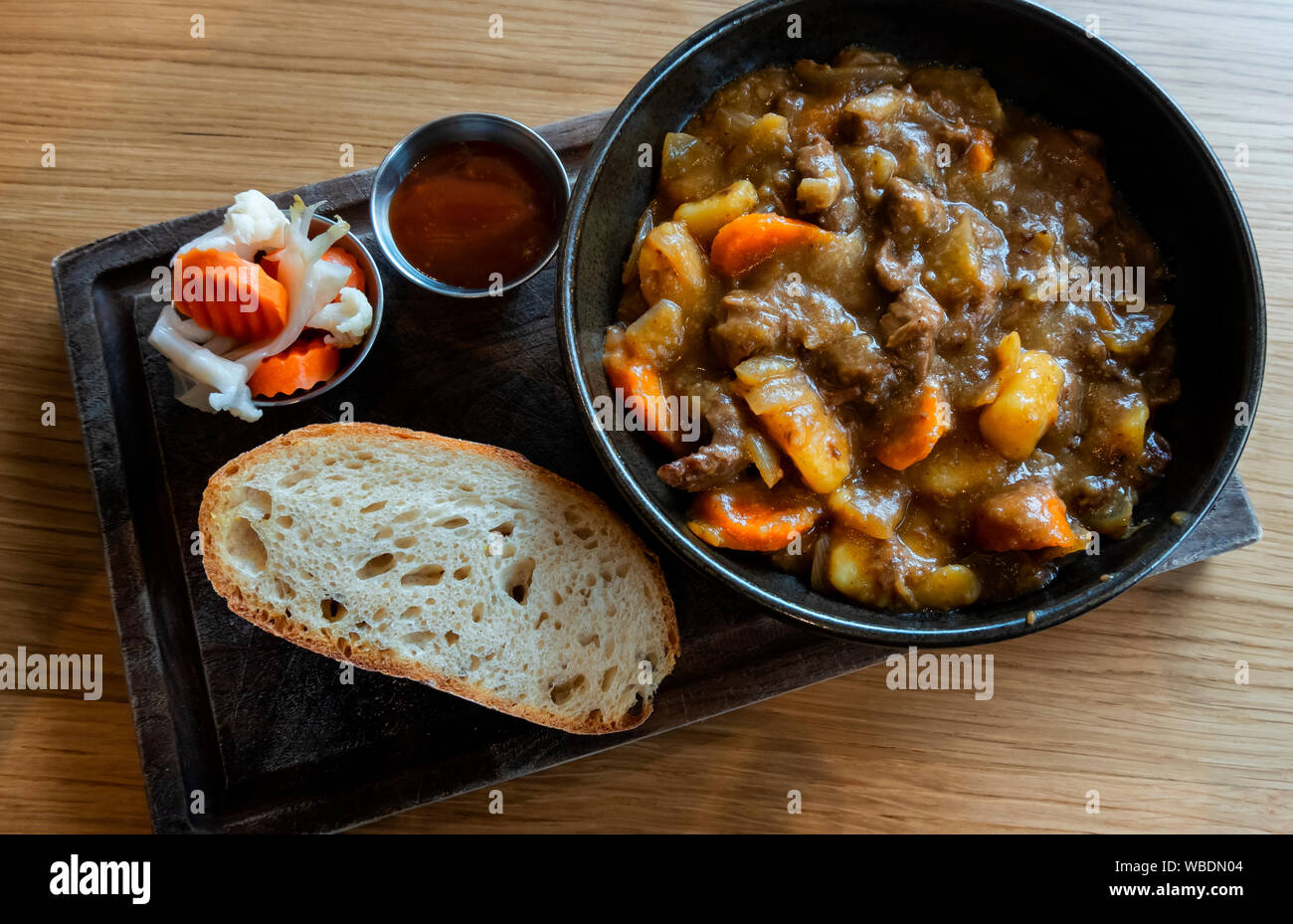Scouse, a beef and vegetable stew popular in Liverpool and greater Merseyside Stock Photo