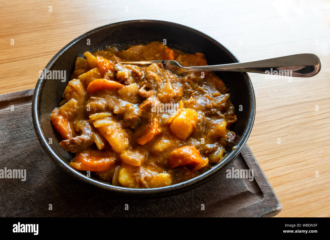 Scouse, a beef and vegetable stew popular in Liverpool and greater Merseyside Stock Photo