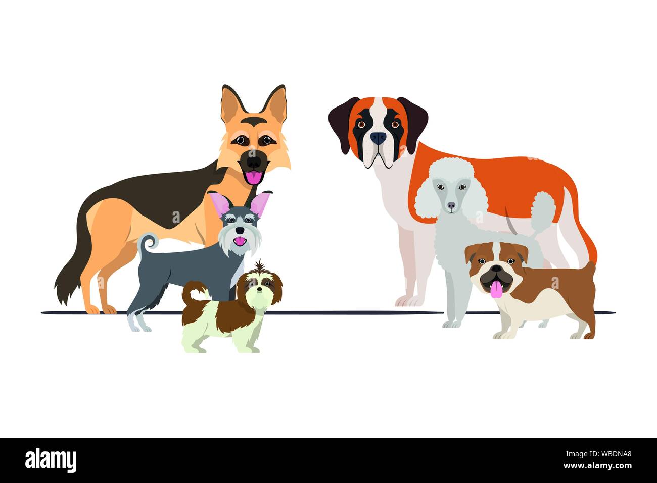 set of adorable dogs on white background Stock Vector Image & Art - Alamy