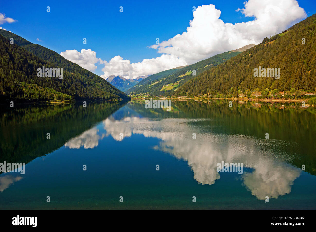 Lake Zoccolo (Zoggler Stausee) in Val d'Ultimo (Ultental), Bolzano, Trentino Alto Adige, Italy Stock Photo