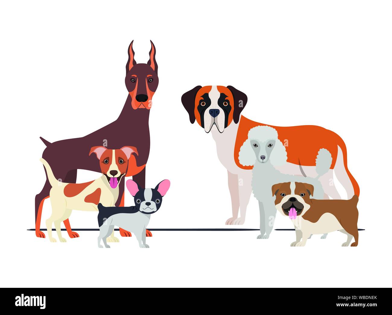 set of adorable dogs on white background Stock Vector Image & Art - Alamy