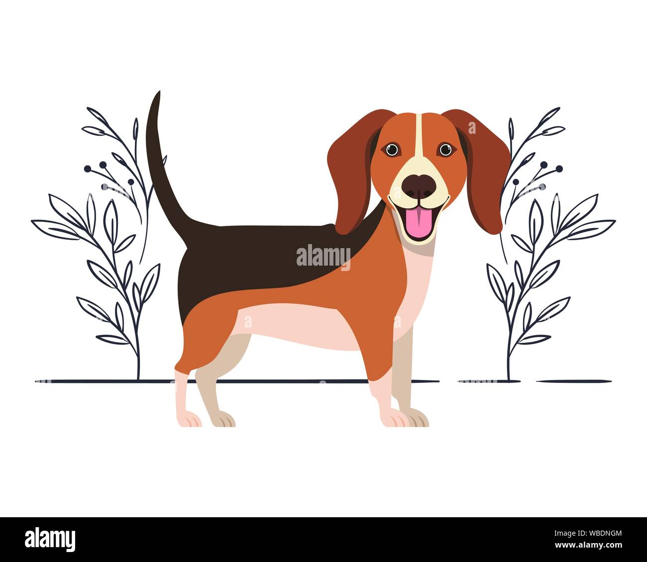 cute beagle dog on white background Stock Vector Image & Art - Alamy
