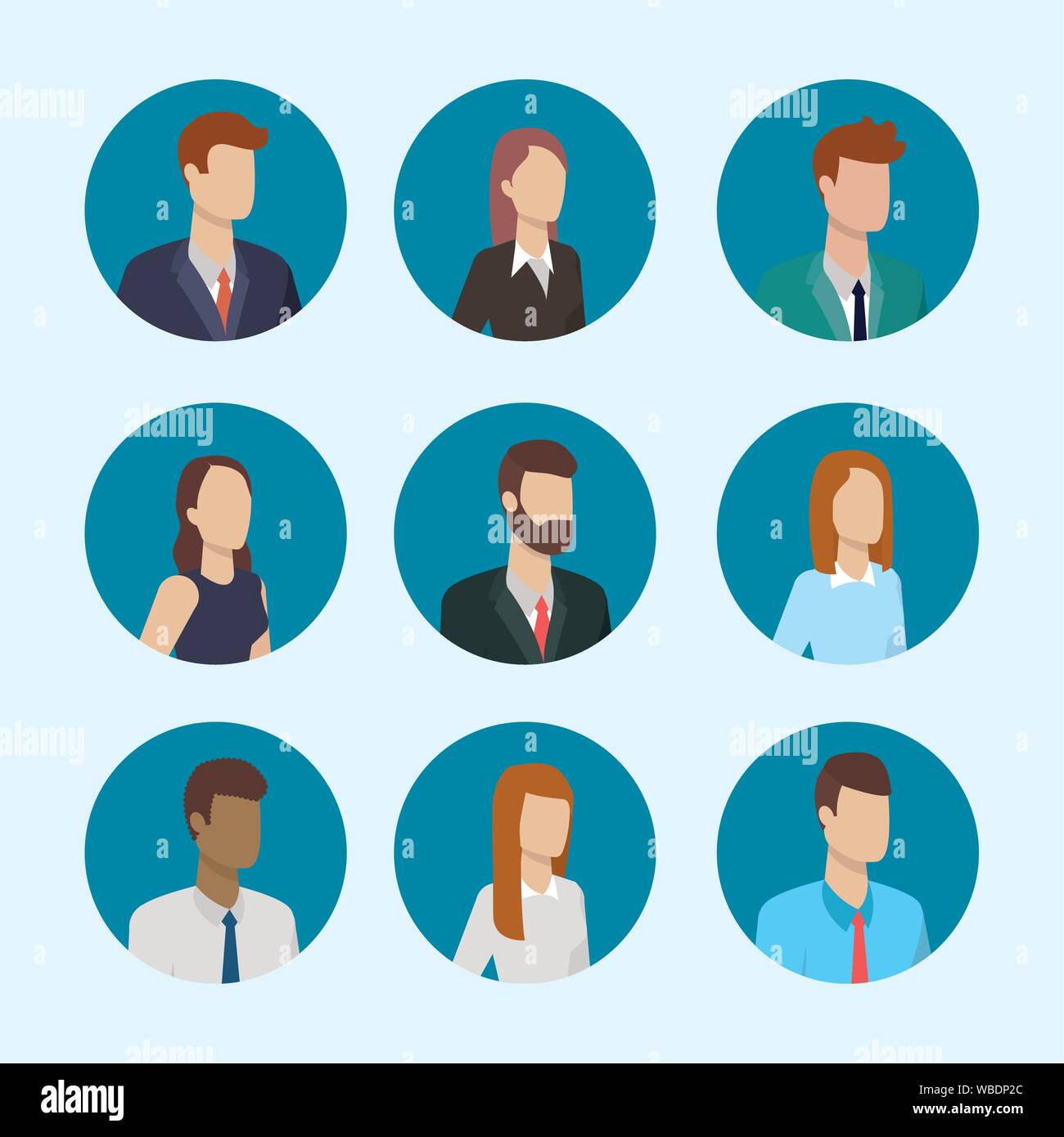 business people characters round icons Stock Vector Image & Art - Alamy