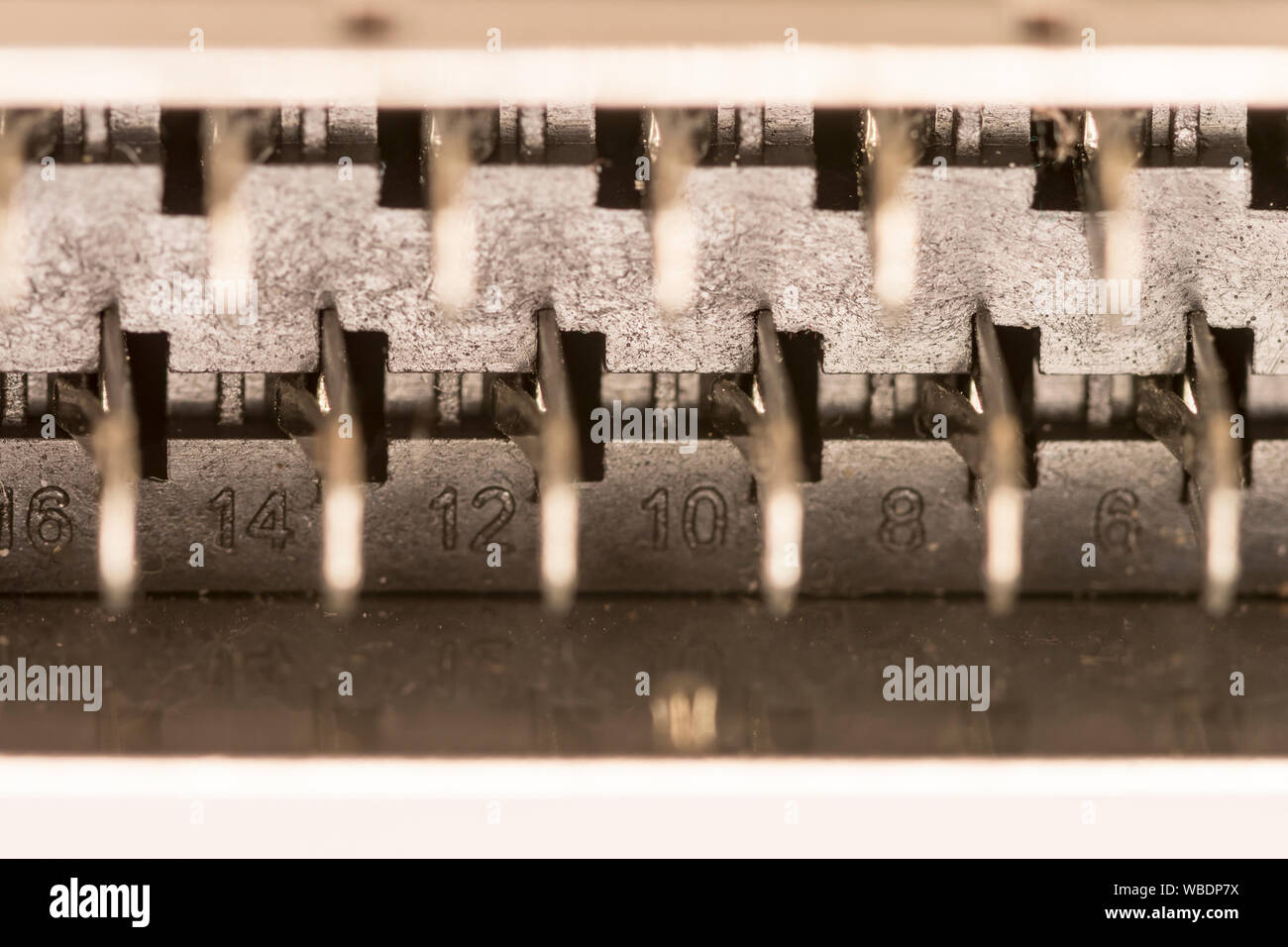 Plug pins closeup. Electric and video plug Stock Photo