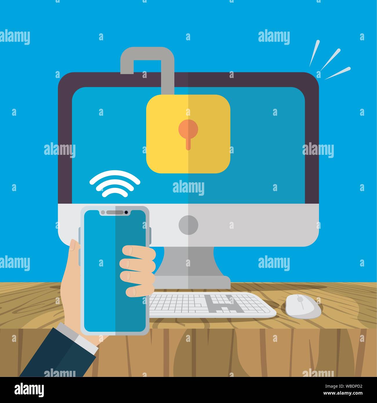 technology internet security flat design Stock Vector Image & Art - Alamy