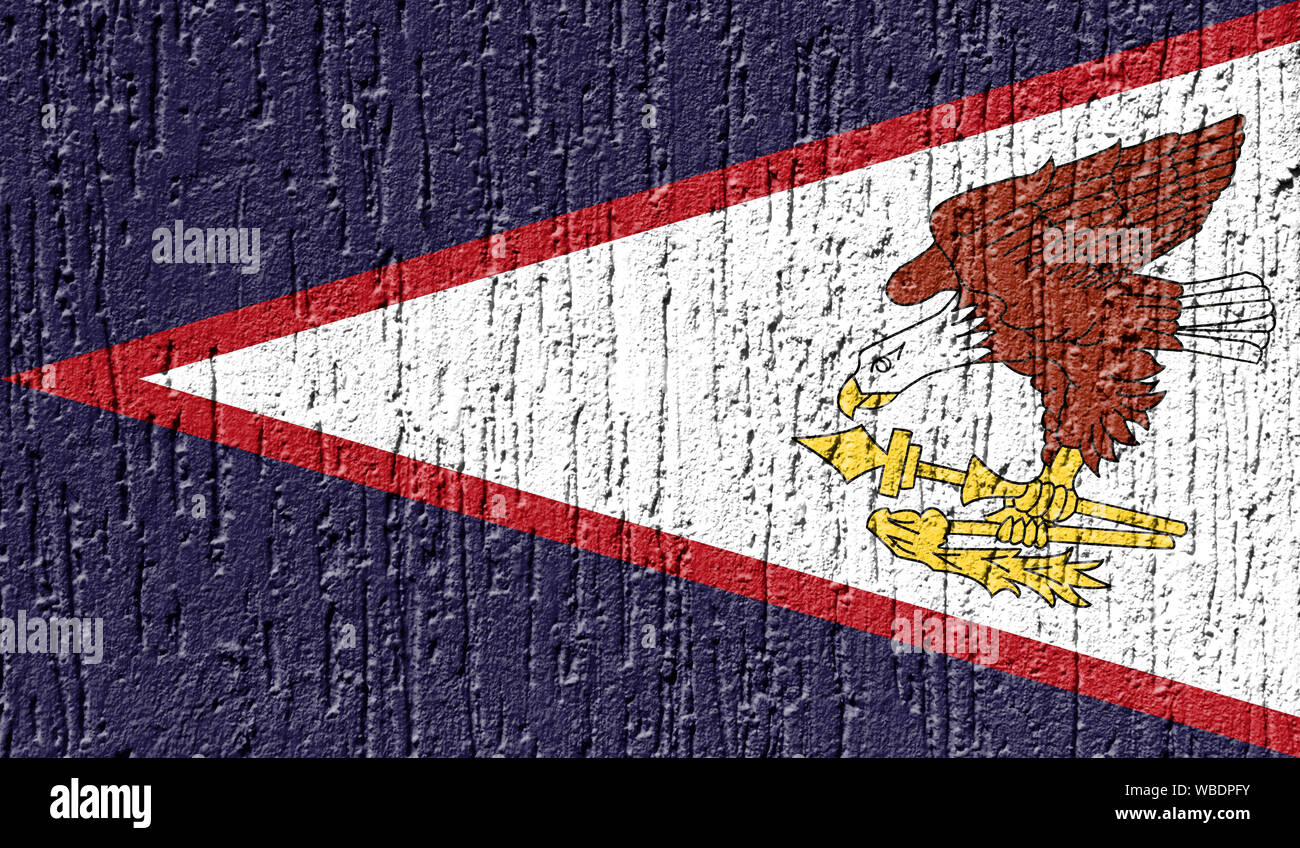 Flag of American Samoa close up painted on a cracked wall Stock Photo ...