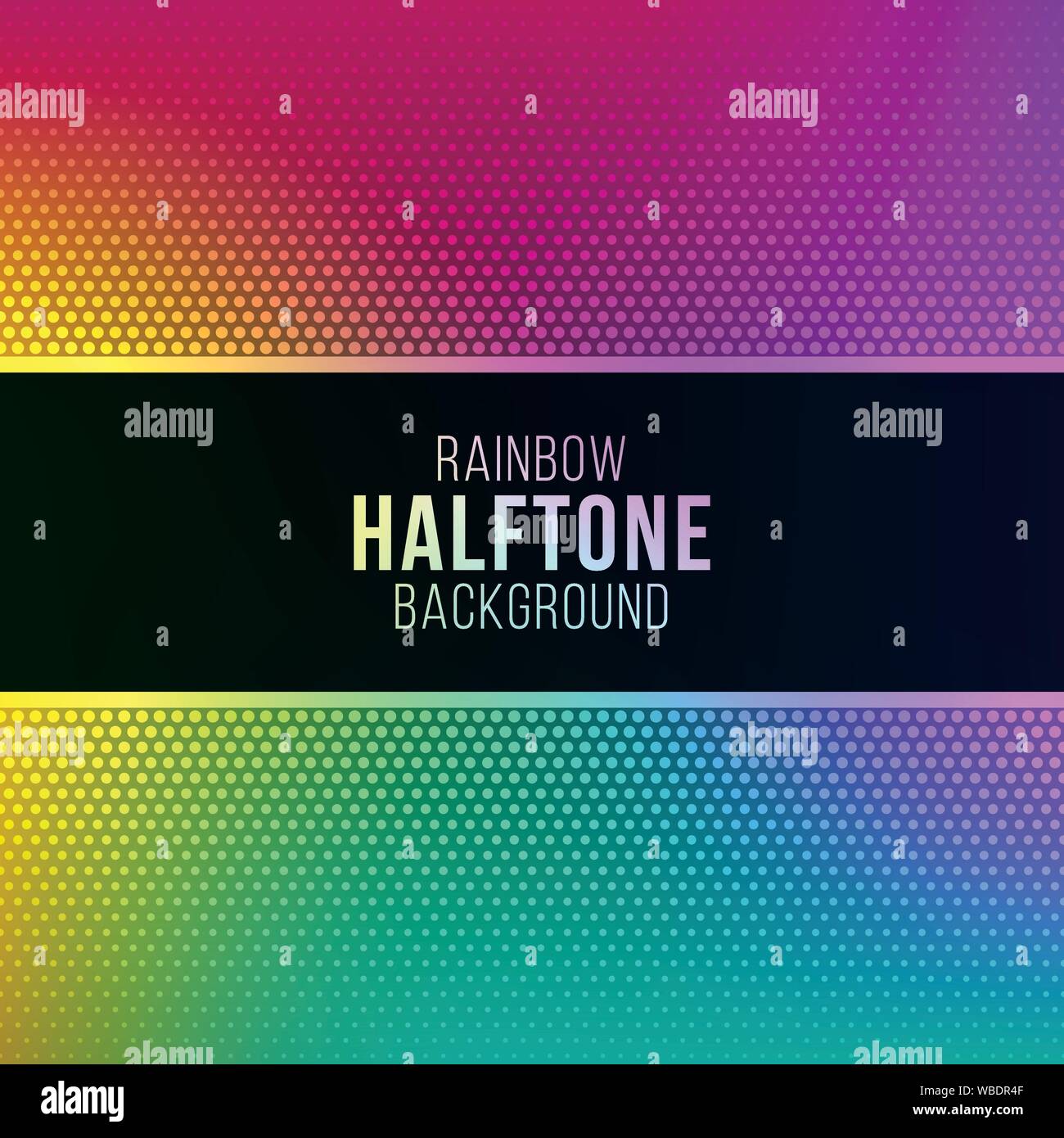 Colorful gradient background with halftone pattern. Rainbow dotted background. Stock Vector
