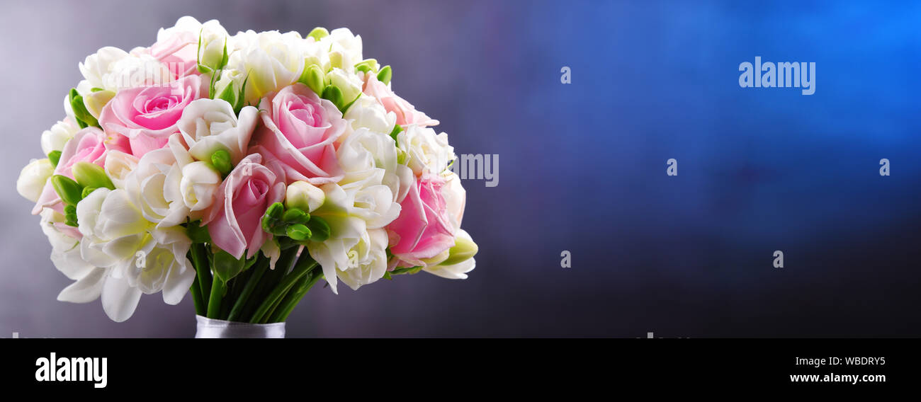 Composition with wedding bouquet. Stock Photo