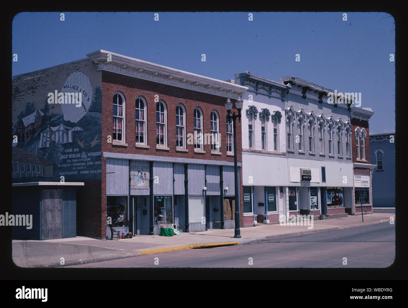 Four commercial buildings, Independence, Iowa Stock Photo Alamy