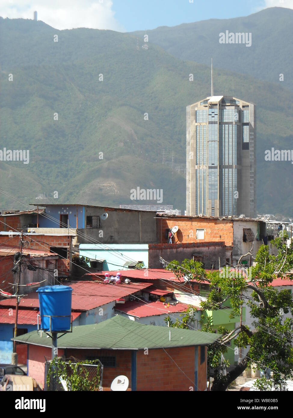 Caracas, Venezuela. View of colored houses in slum in San Agustín