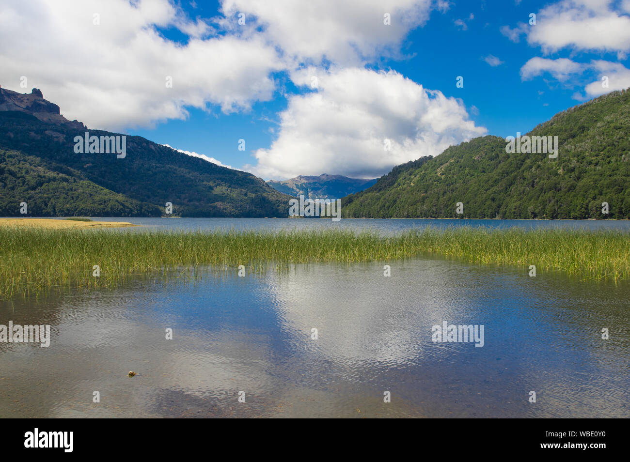 Falkner Lake located in the Nahuel Huapi National Park, province of ...