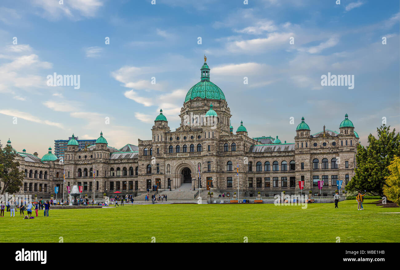 View of the beautiful parliament building in Victoria, British Columbia Stock Photo