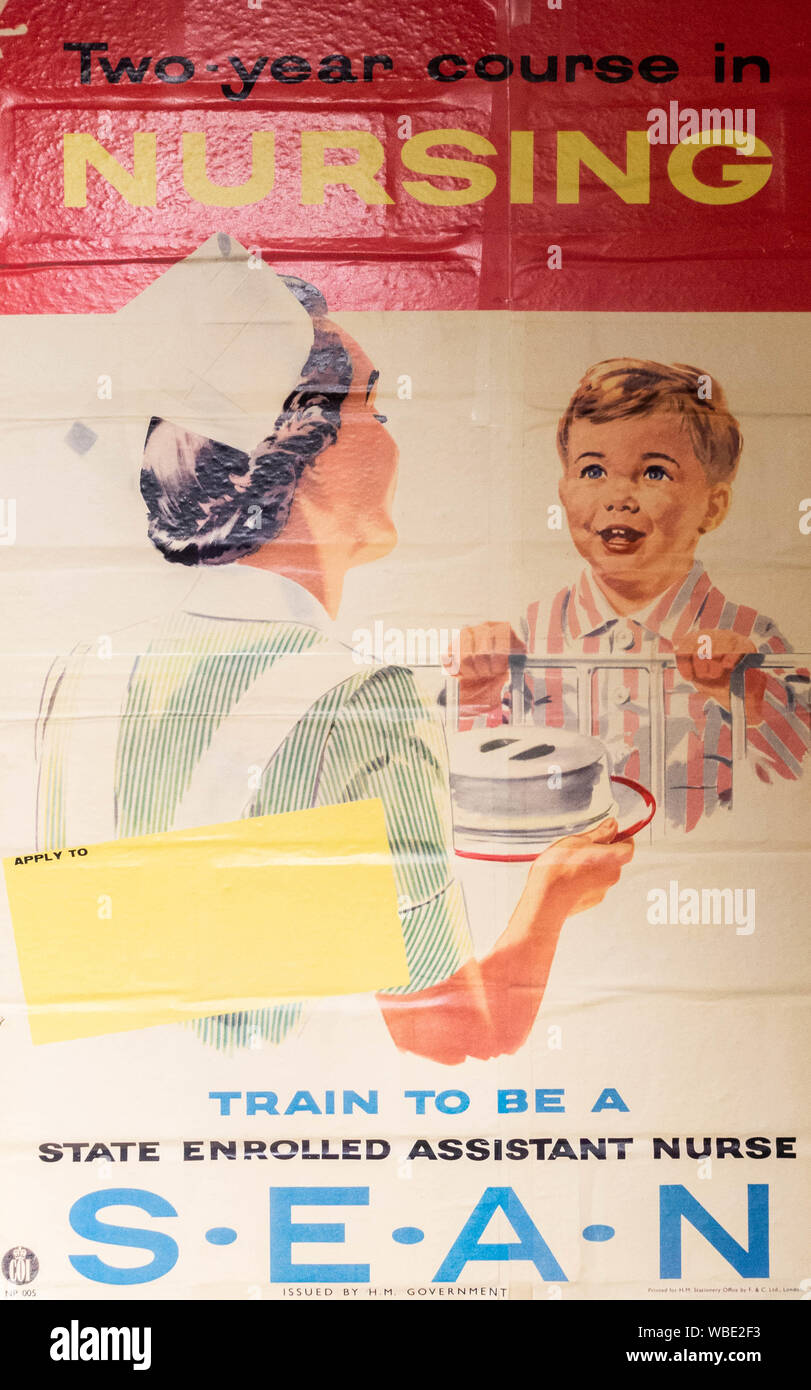 Vintage Train to be a Nurse government recruitment poster. UK 