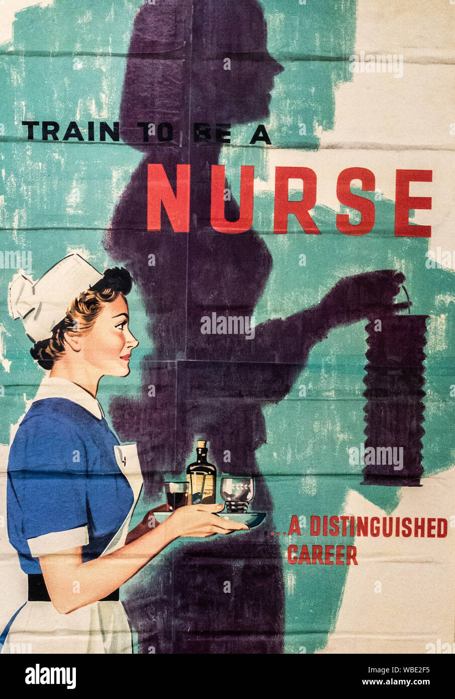 Vintage Train to be a Nurse government recruitment poster. UK 