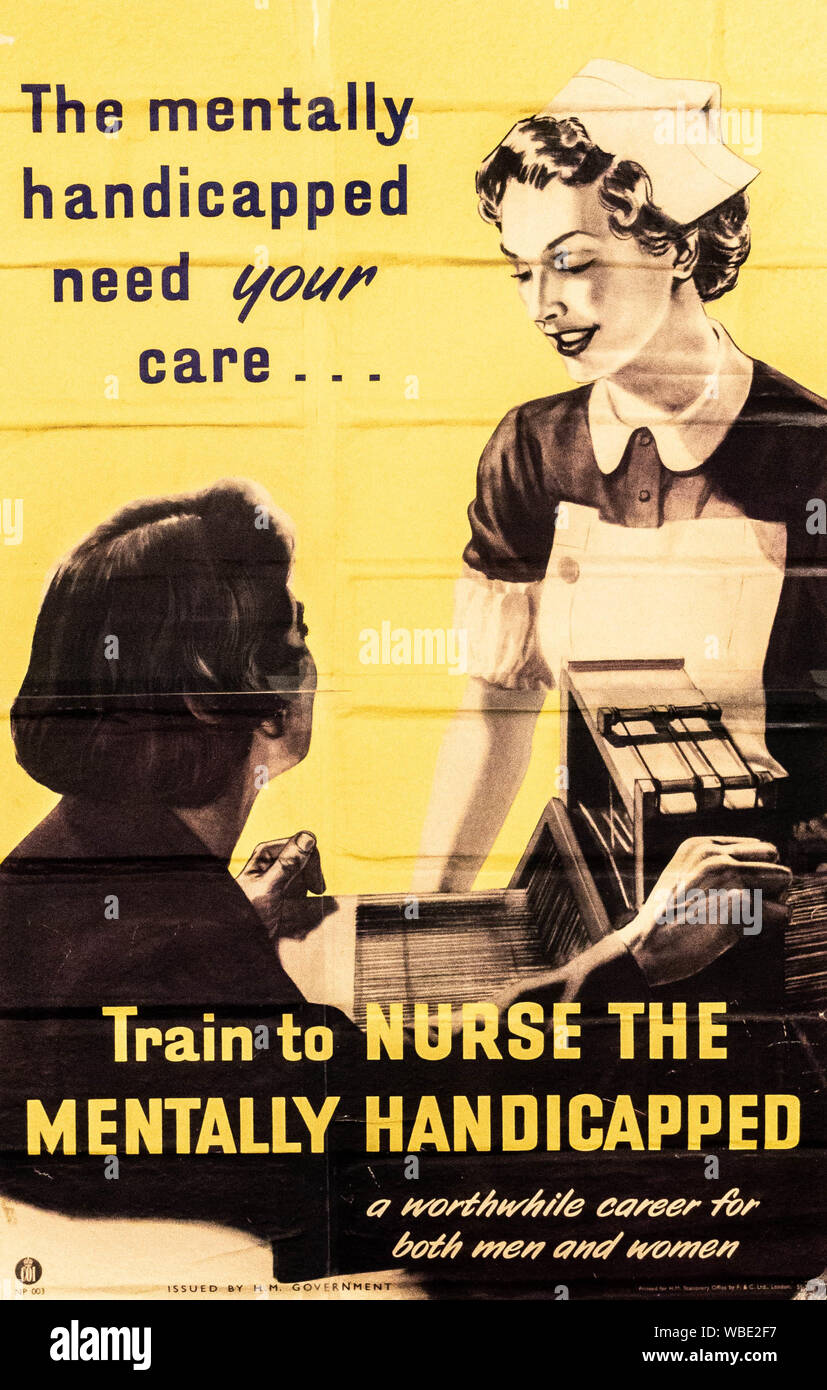 Vintage nursing recruitment poster. UK Stock Photo