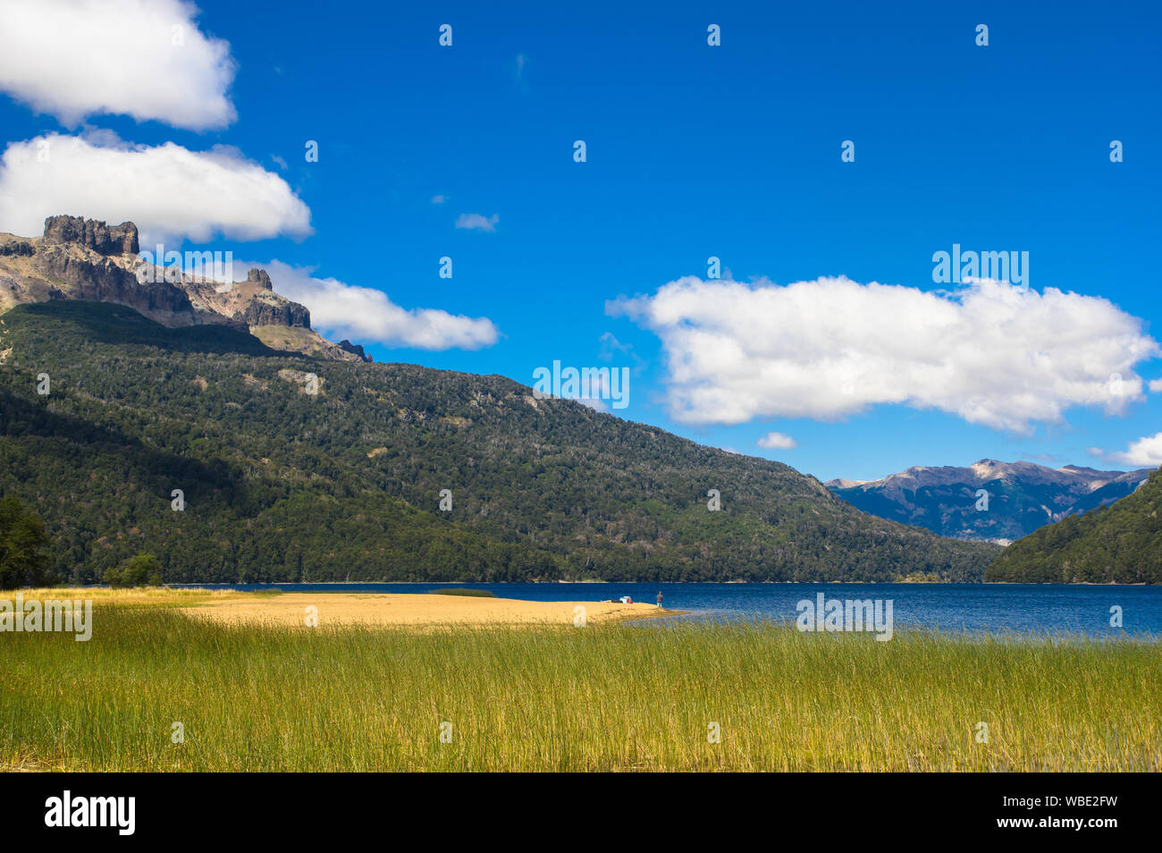 Falkner Lake located in the Nahuel Huapi National Park, province of Neuquen, Argentina Stock Photo