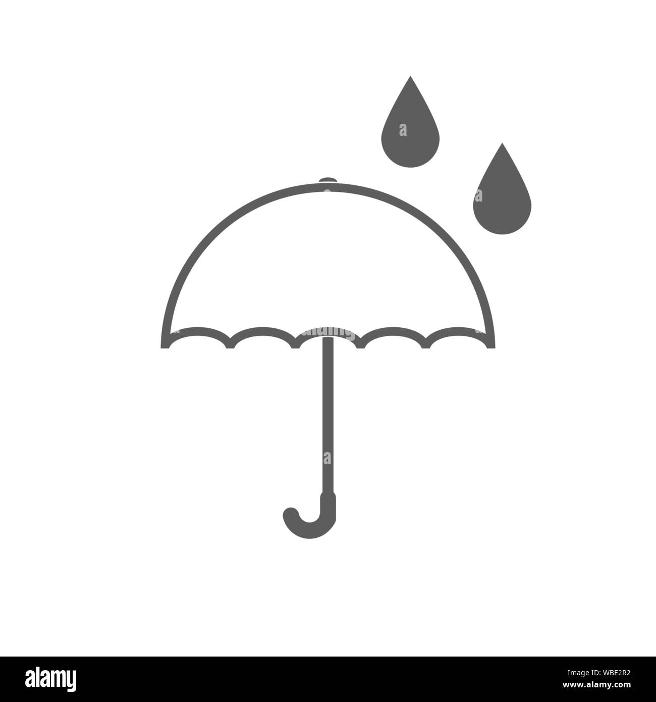 Umbrella icon. Flat vector illustration in black on white background ...