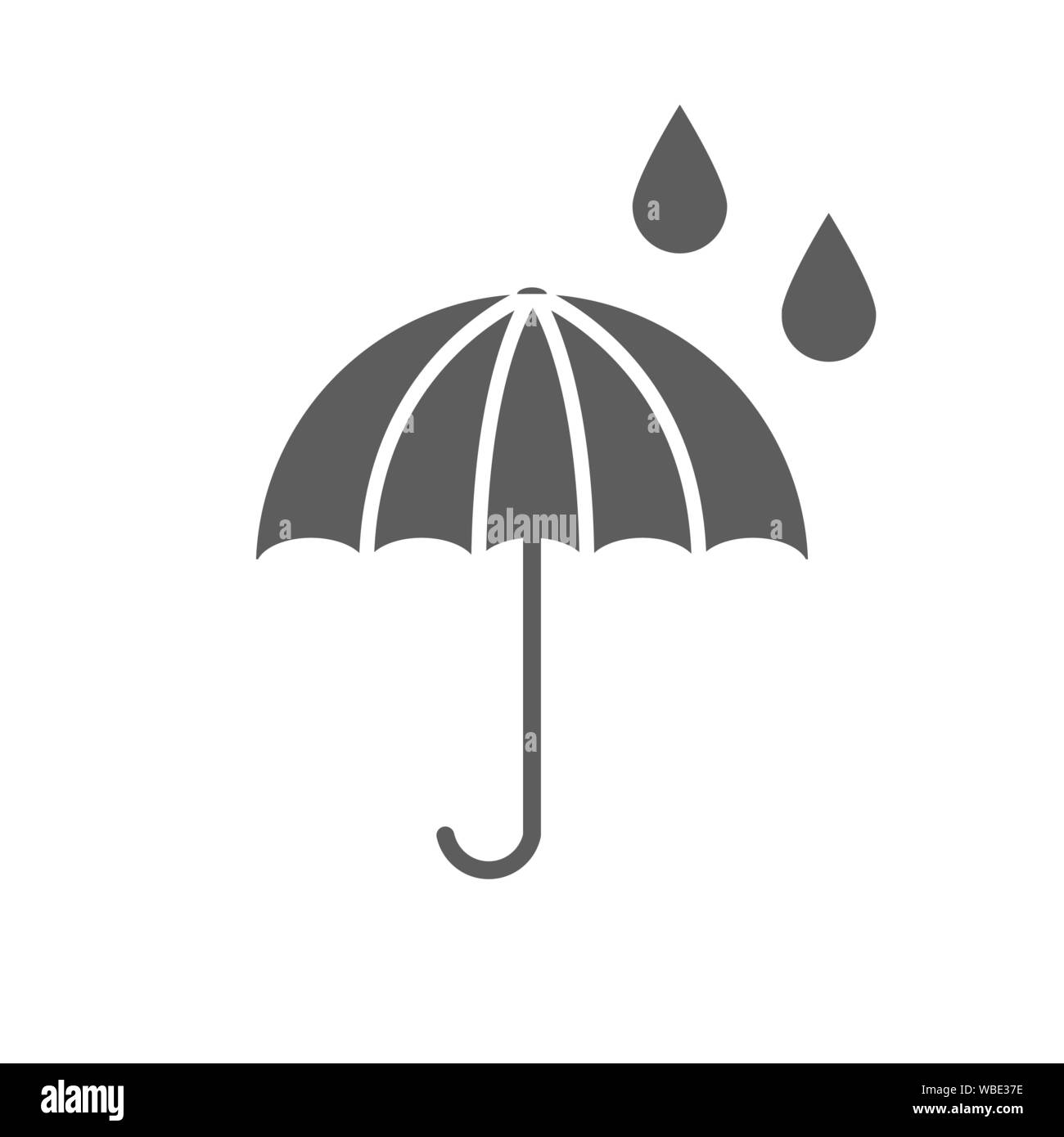 Umbrella icon. Flat vector illustration in black on white background ...