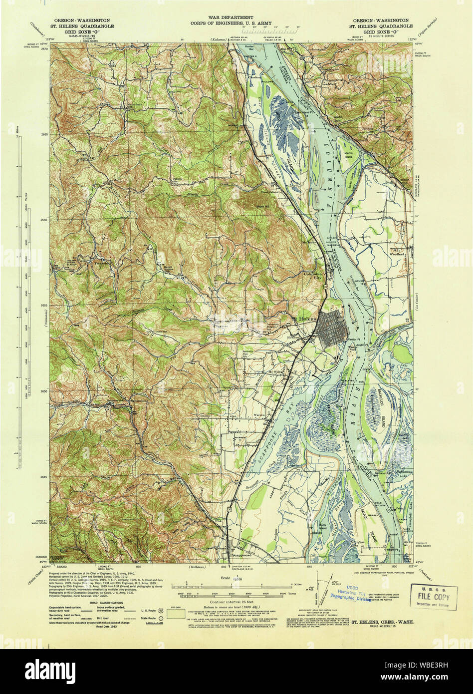St helens oregon map hi-res stock photography and images - Alamy