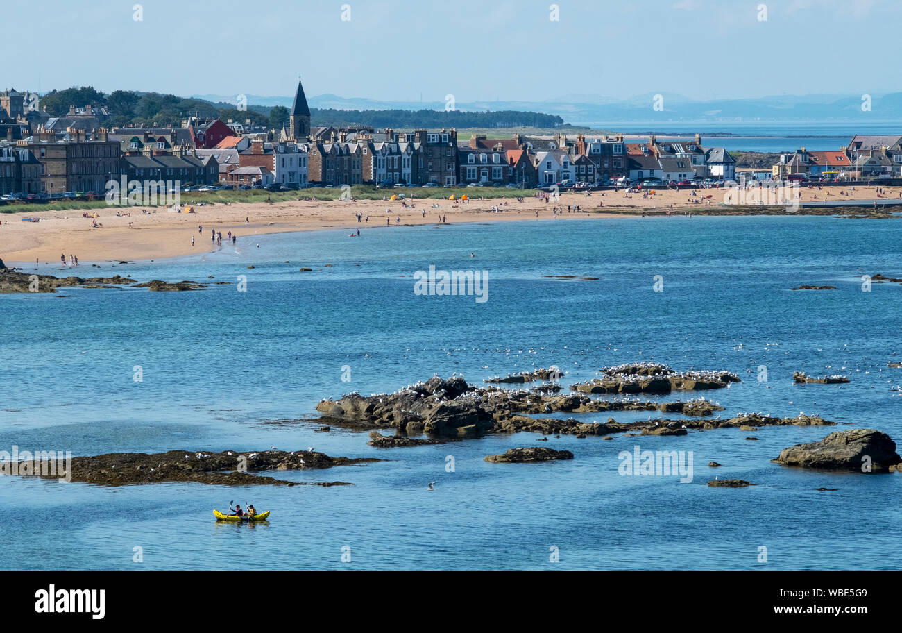 A view of Milsey Bay beach, North Berwick, East Lothian, Scotland. Stock Photo