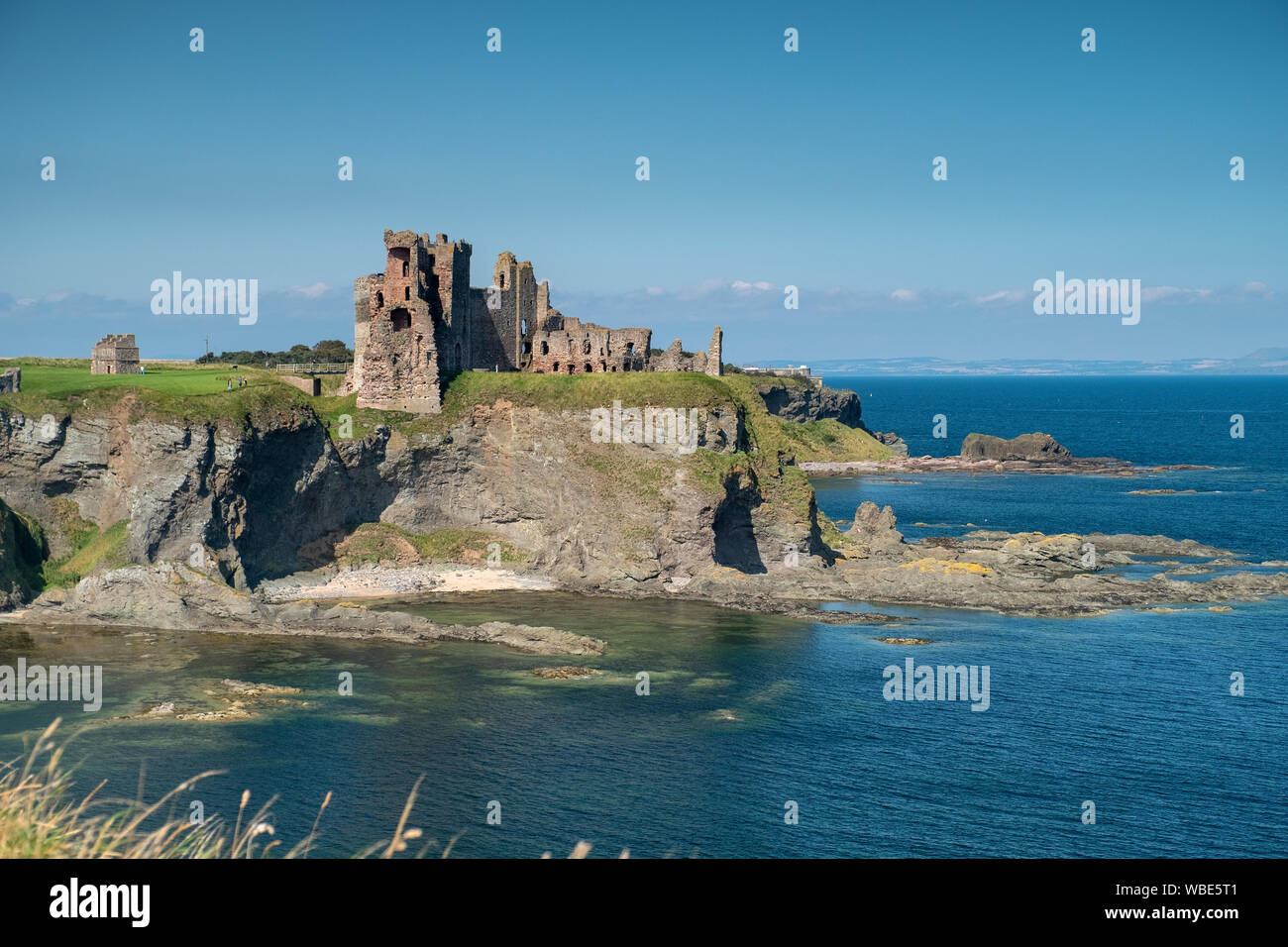 Tantallon Castle, a ruined mid-14th-century fortress, located 5 ...