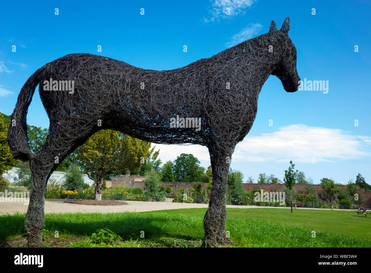 A wire sculpture by local artist Emma Stothard of the famous race horse