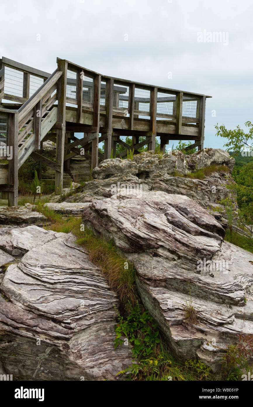 Wooden Walkway And Observation Deck In Castle Rock State Park