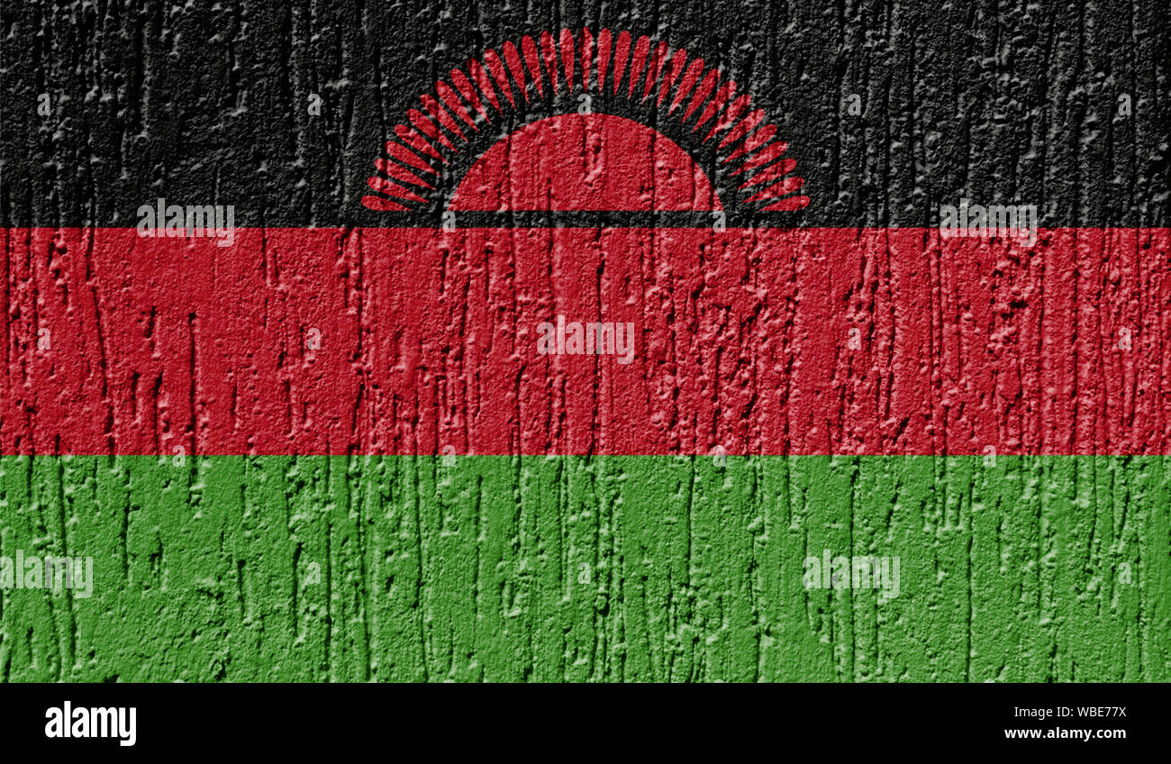 Flag of Malawi close up painted on a cracked wall Stock Photo - Alamy