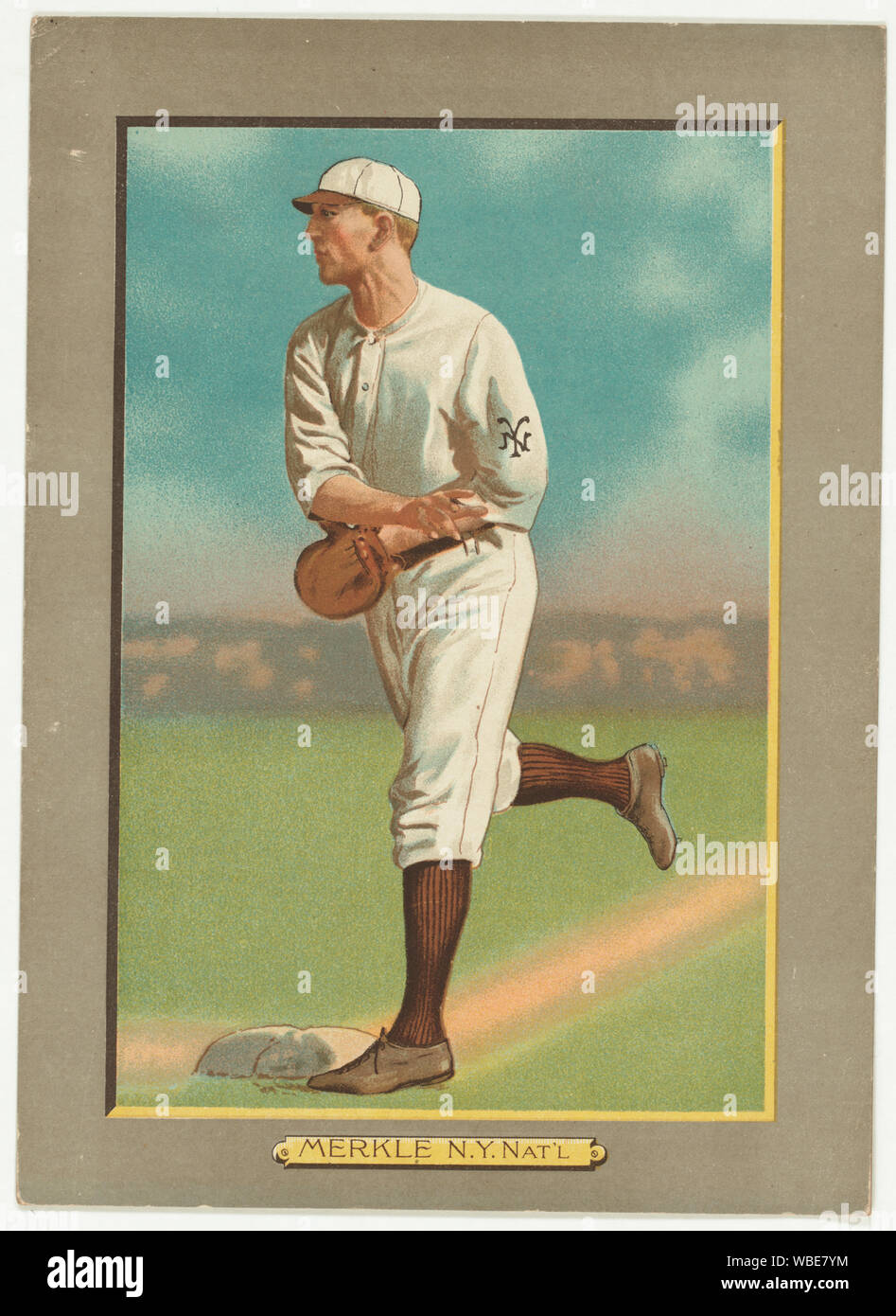 Fred Merkle, New York Giants, baseball card portrait Abstract/medium: 1 print : chromolithograph with hand-color. Stock Photo