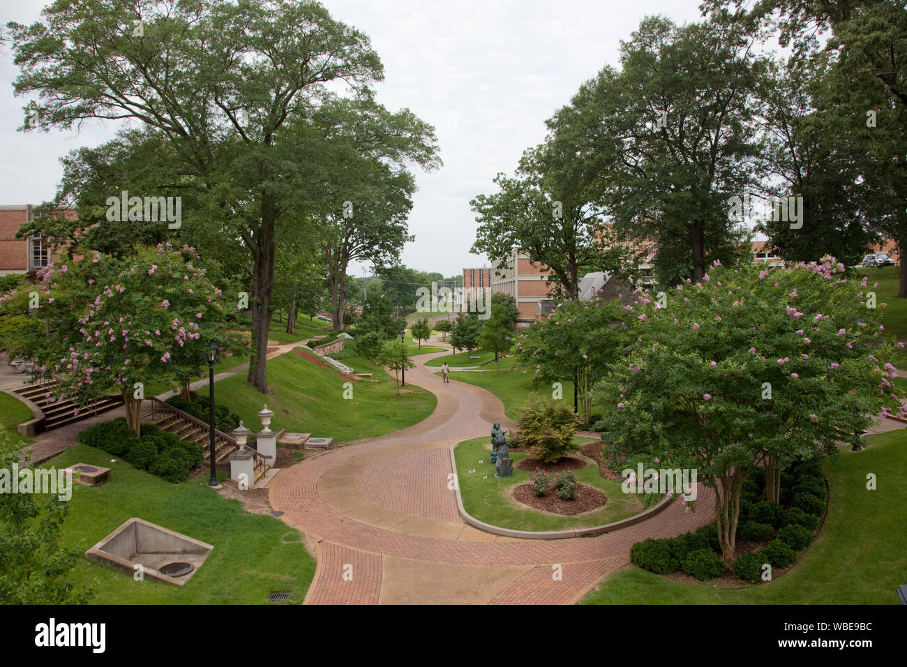 Frederick Law Olmsted designed the landcaping, ampitheatre and art at the University of North Alabama, Florence, Alabama Stock Photo