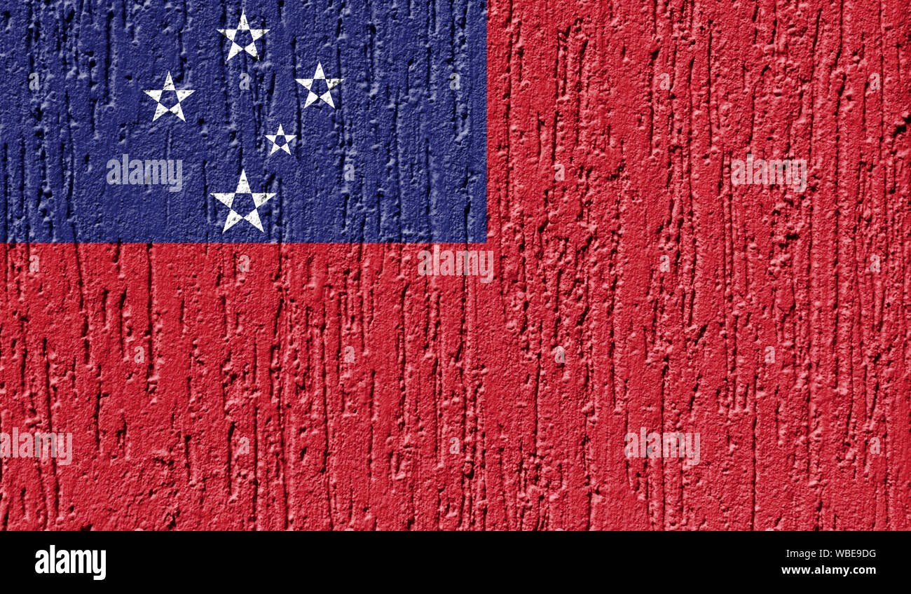 Flag of Samoa close up painted on a cracked wall Stock Photo - Alamy