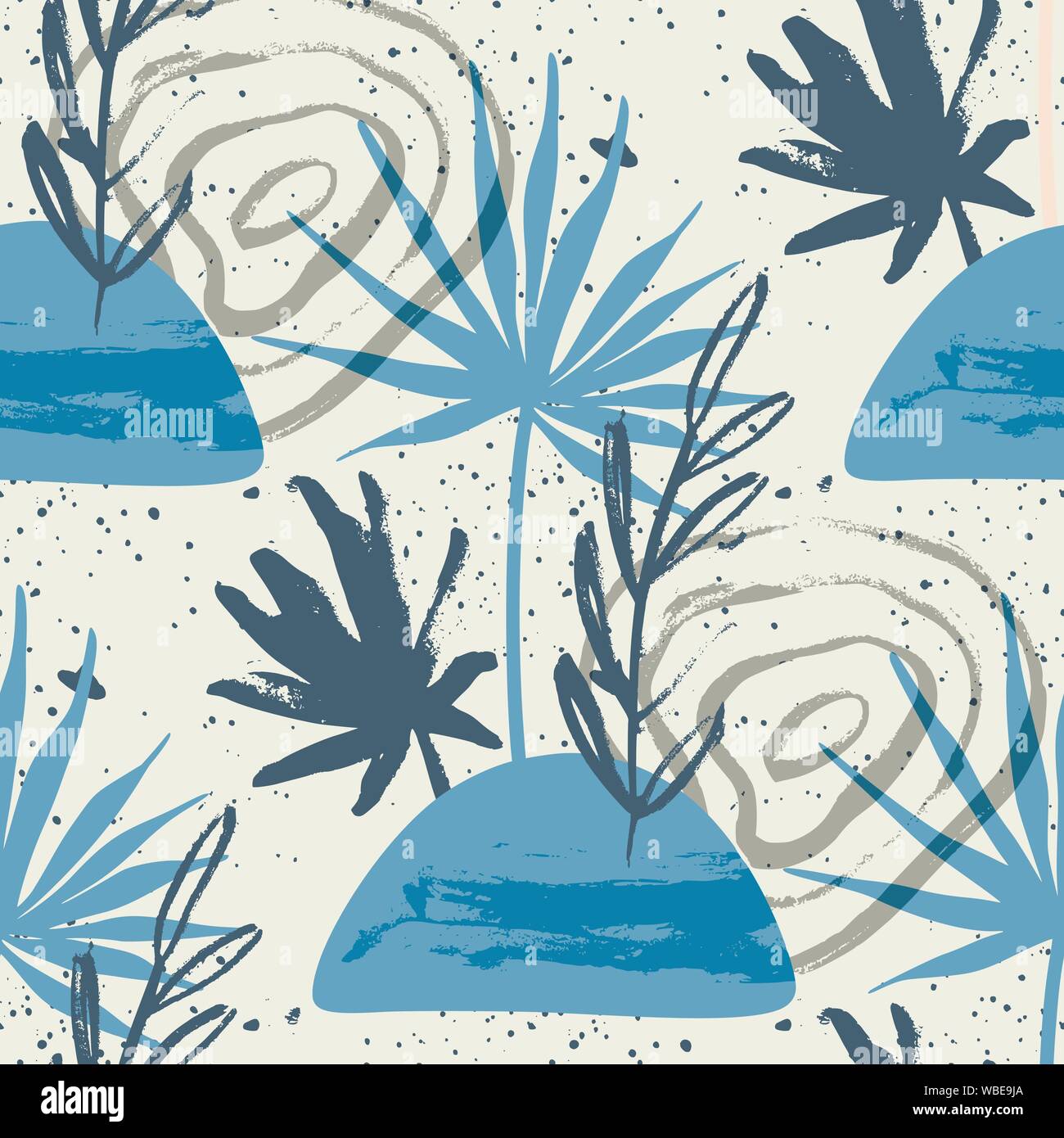 Floral seamless pattern. Abstract vector illustration with hawai ...