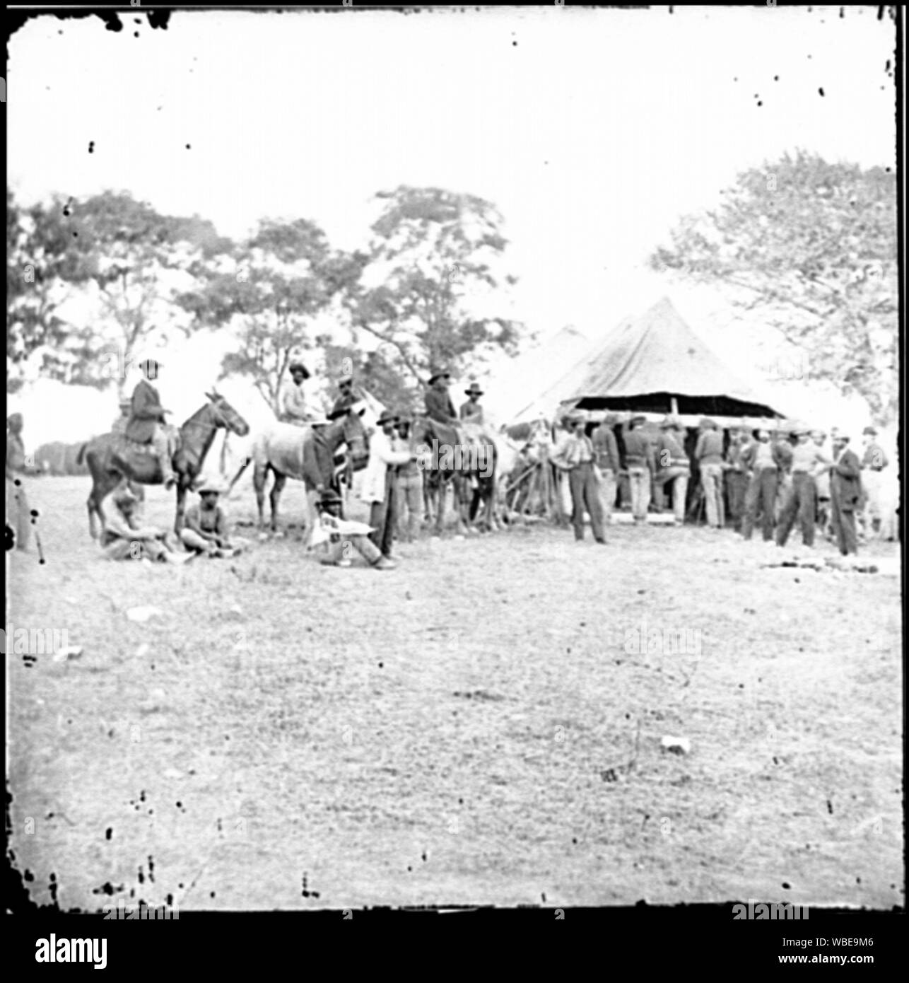 Fredericksburg, Va. Soldiers filling canteens Abstract: Selected Civil War photographs, 1861-1865 Stock Photo