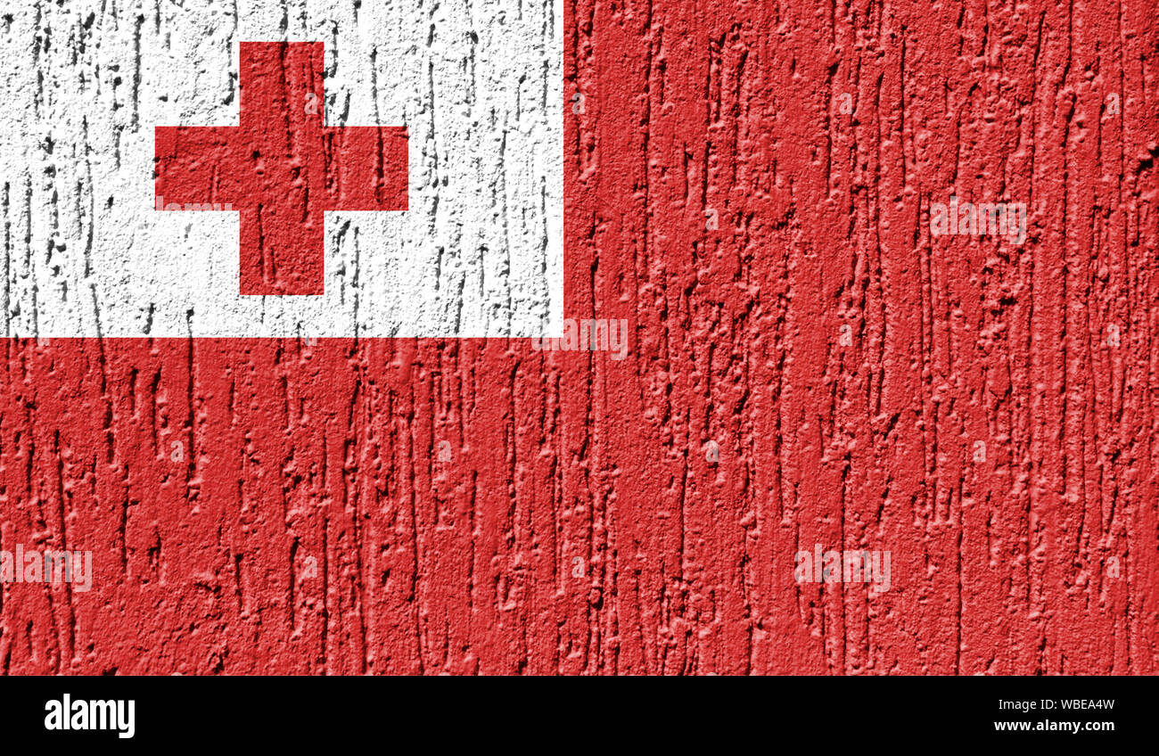 Flag of Tonga close up painted on a cracked wall Stock Photo - Alamy