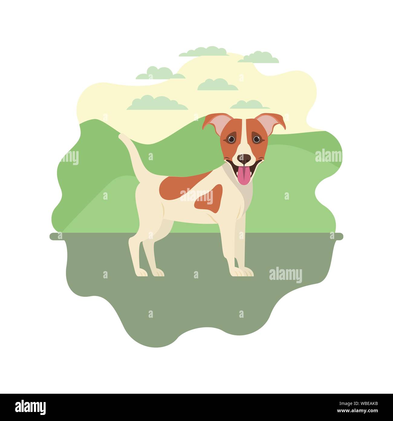 cute jack russell rerrier dog on white background Stock Vector Image ...