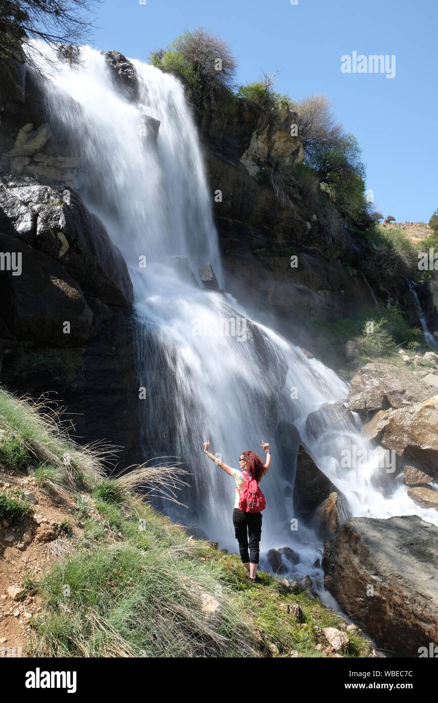waterfalls have always attracted the attention of people. they are sometimes visited as sacred sites. just like Antalya/Gombe/Ucarsu waterfalls Stock Photo