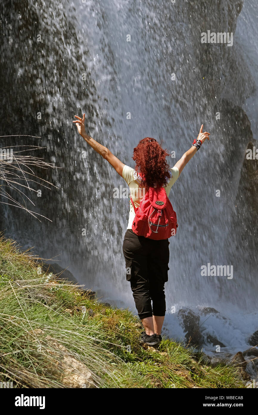 waterfalls have always attracted the attention of people. they are sometimes visited as sacred sites. just like Antalya/Gombe/Ucarsu waterfalls Stock Photo