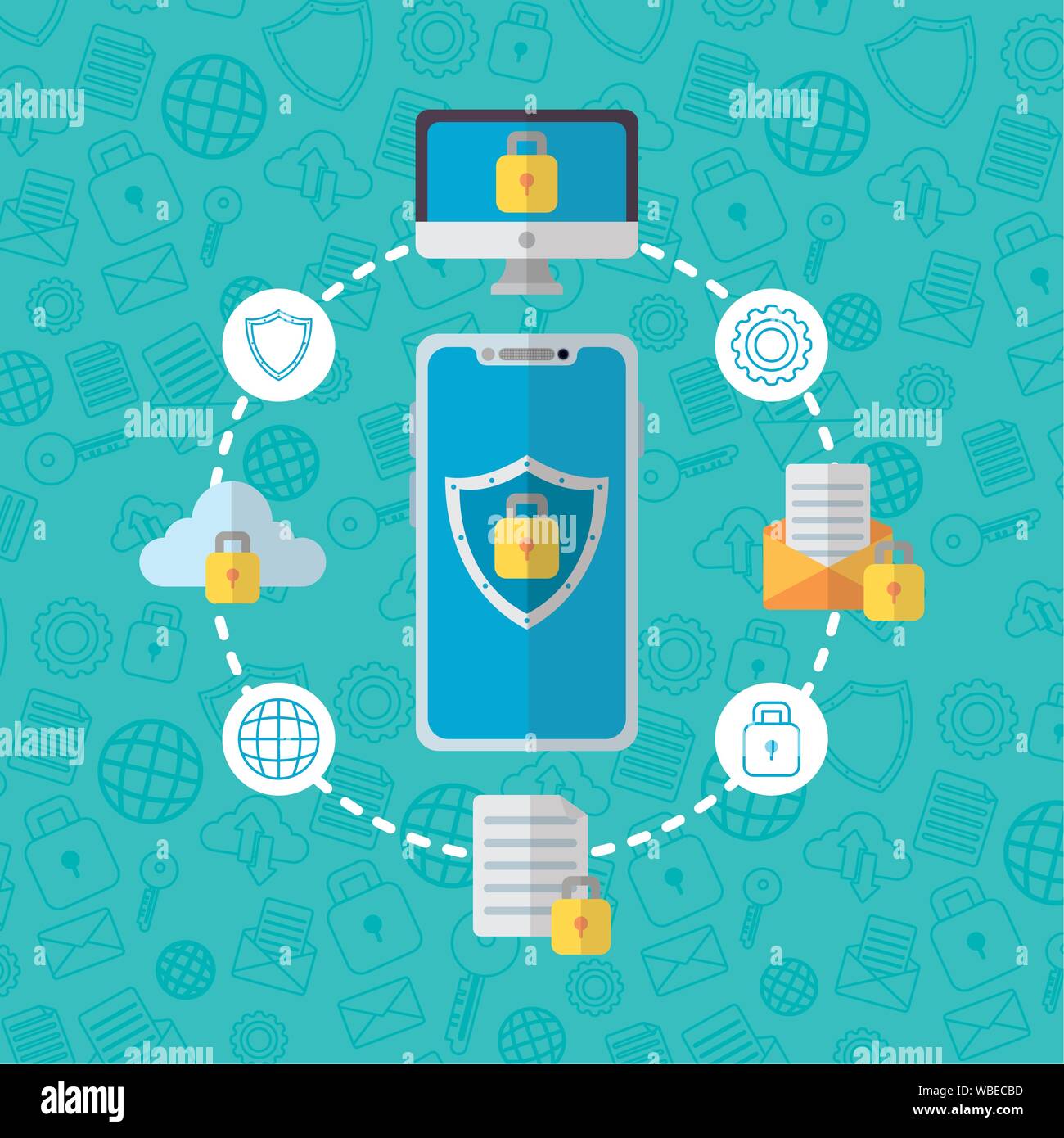 technology internet security flat design Stock Vector Image & Art - Alamy