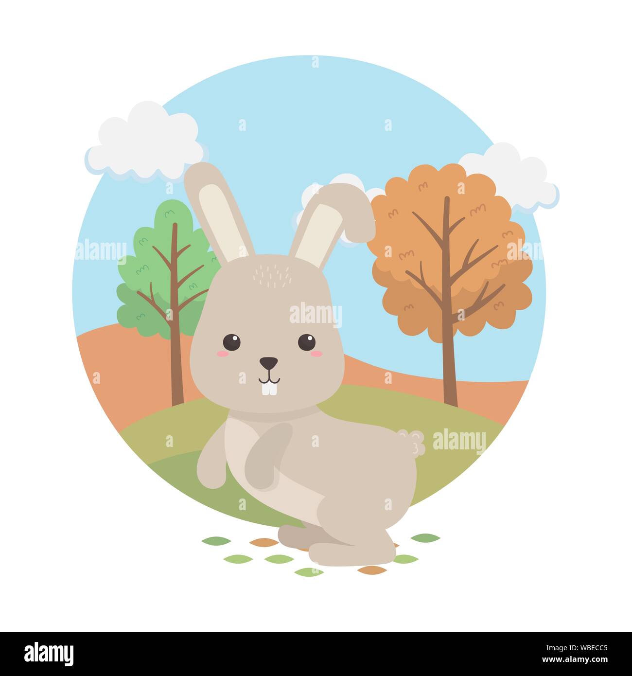 cute rabbit animal farm character vector illustration design Stock ...