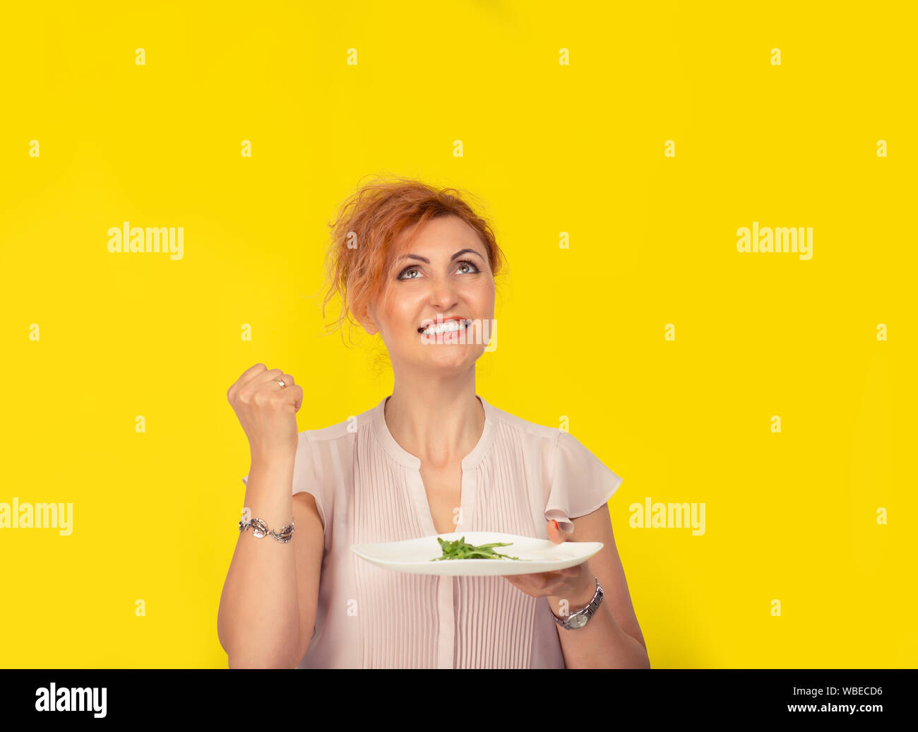 Mature woman fist up isolated hi-res stock photography and images - Alamy