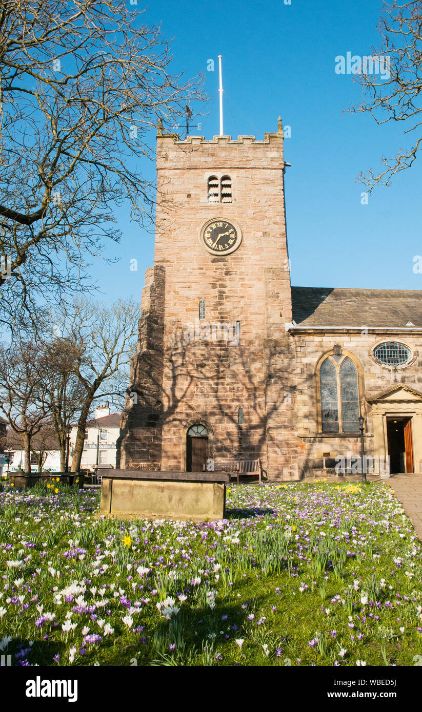 Clock Tower on St Chads Church Poulton le Fylde Lancashire England UK