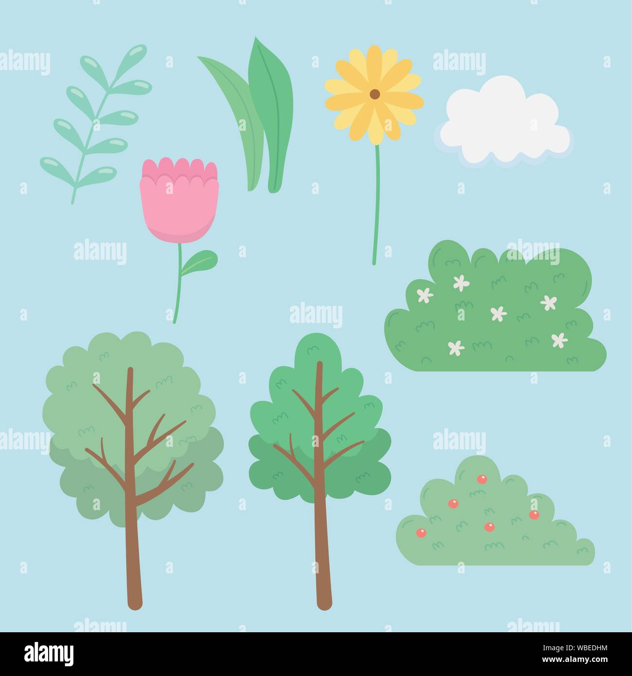 set of elements garden icons vector illustration design Stock Vector ...