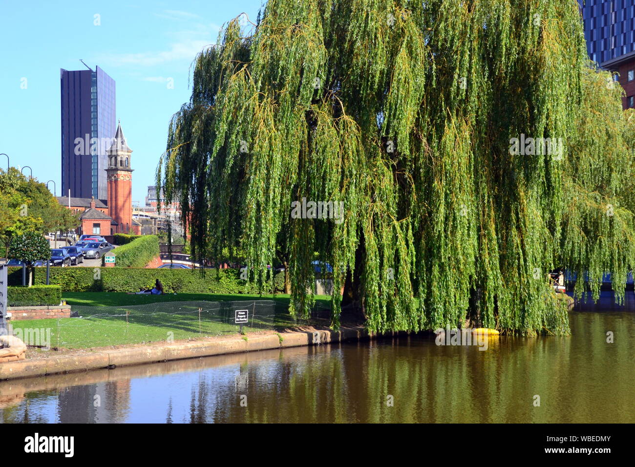 Castlefield canal basin in Manchester, uk, on a sunny afternoon Stock Photo