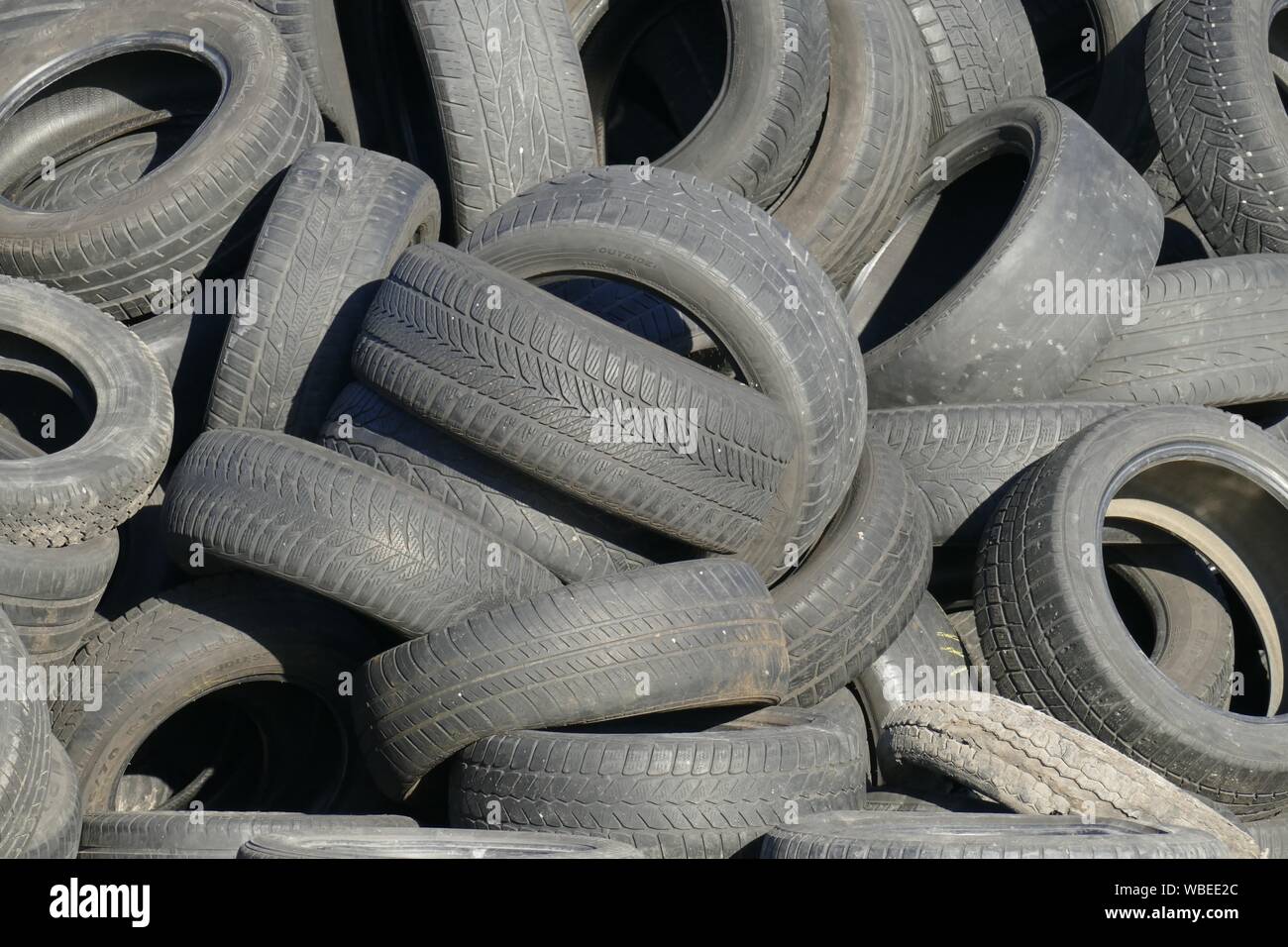 Old car tires in a heap, Germany Stock Photo Alamy