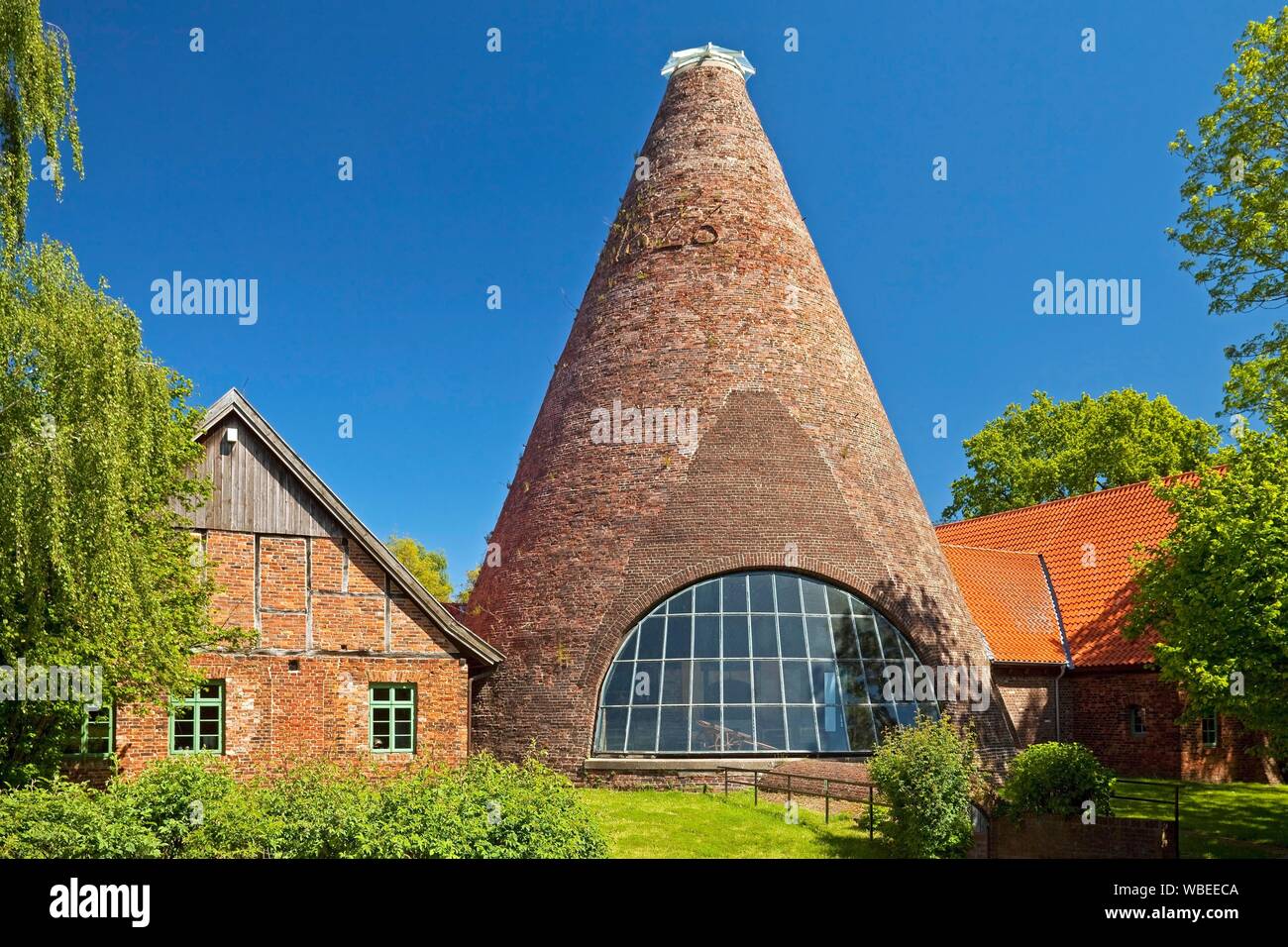 Glass tower of the glassworks Gernheim, Westfalisches Industriemuseum, Petershagen, North Rhine-Westphalia, Germany Stock Photo