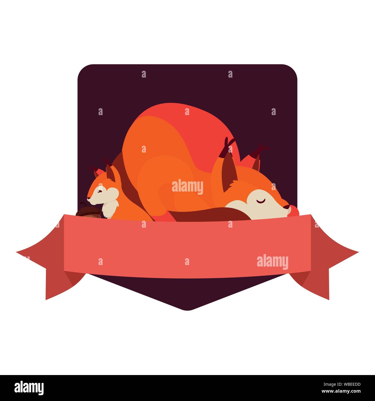 foxes mammal happy autumn season vector illustration Stock Vector Image
