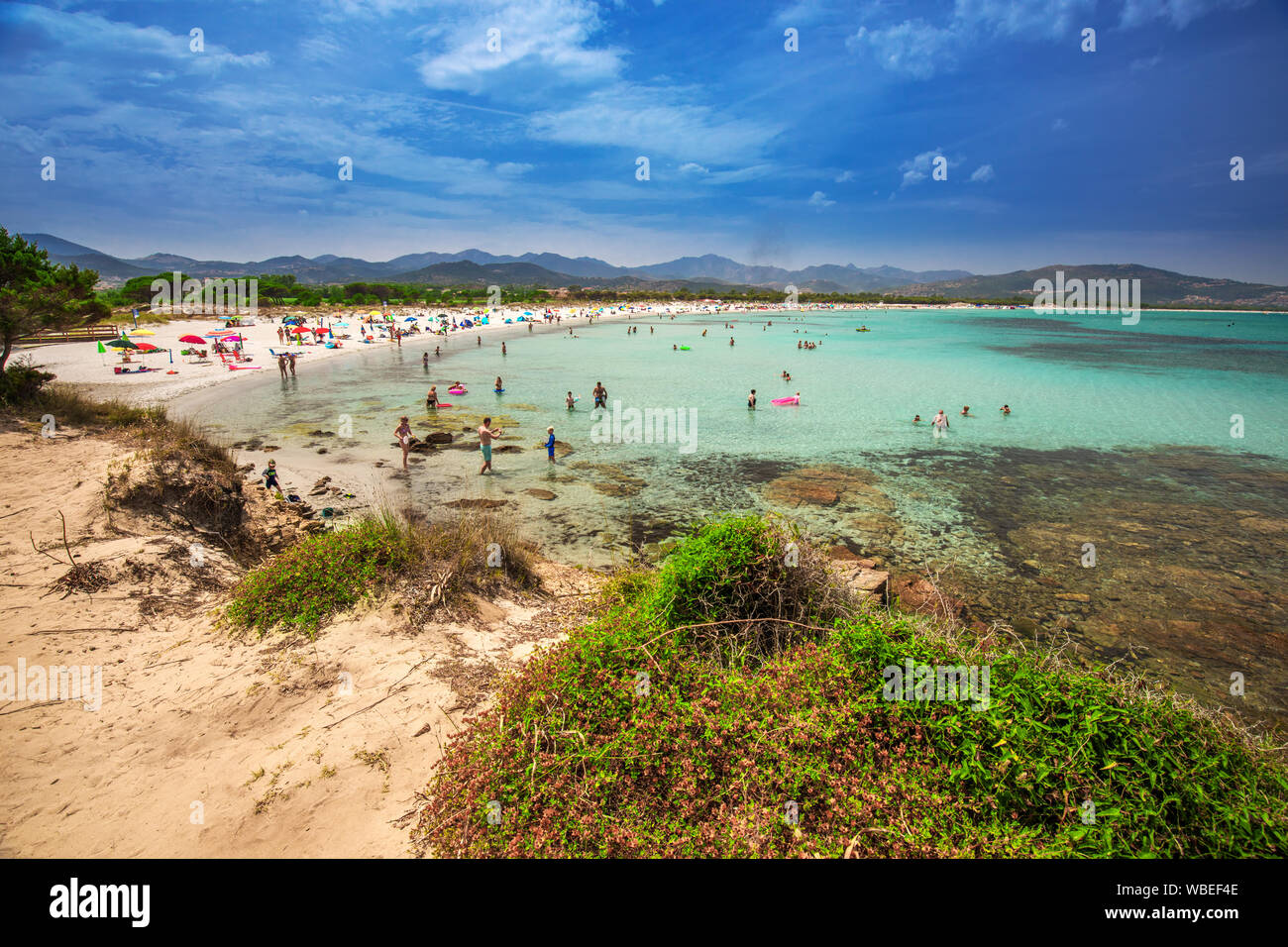Budoni beach on Sardinia island, Sardinia, Italy, Europe. Stock Photo