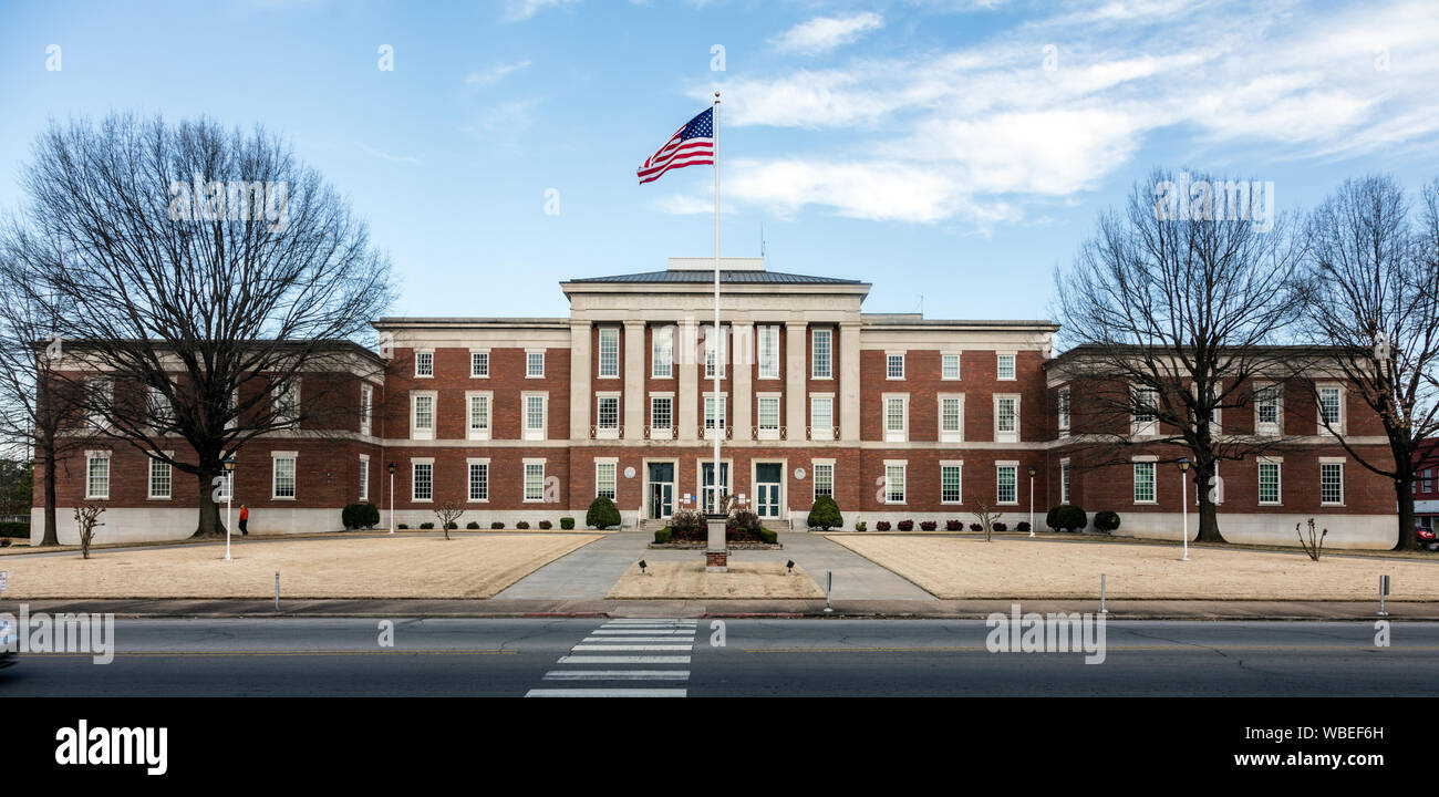 Front facade of the Isaac C. Parker Federal Building & U.S. Courthouse, Fort Smith, Arkansas Stock Photo